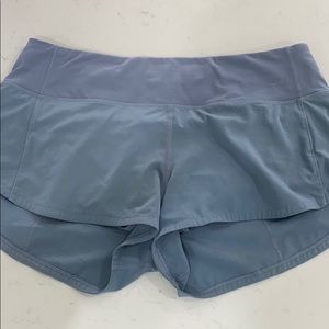 Lululemon blue speed up shorts 2.5